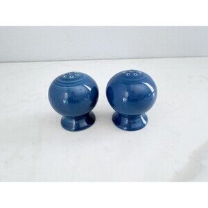Vintage Fiestaware Salt & Pepper Shakers Dark Blue, Homer Laughlin Pottery